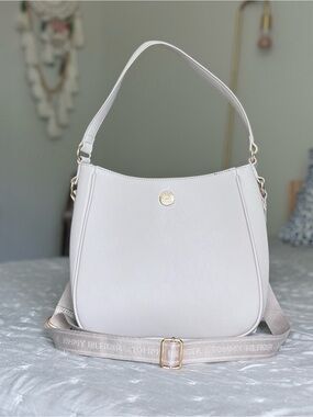 Tommy Hilfiger Light Cream Taupe Crossbody Shoulder Convertible Bag